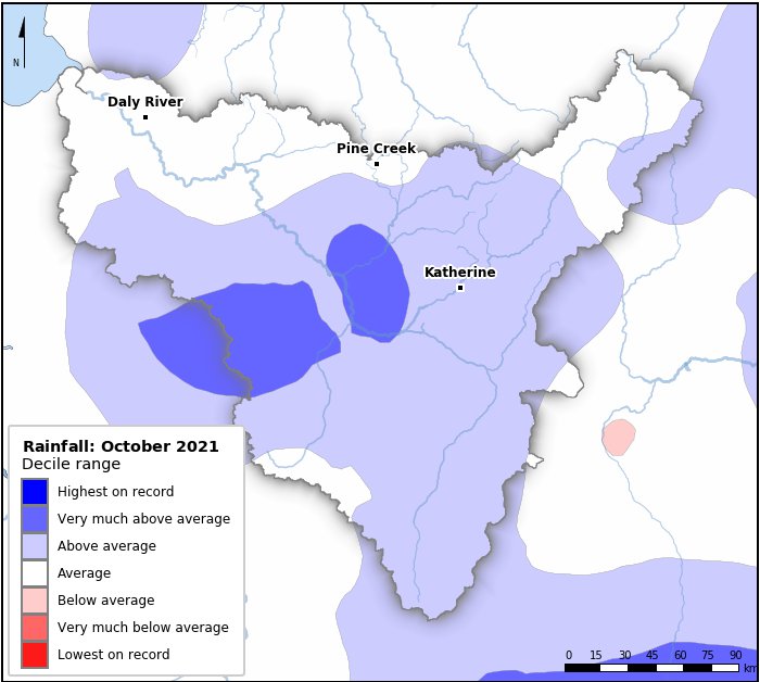 Rainfall deciles: October 2021