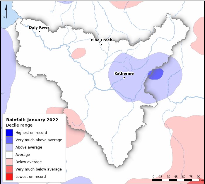 Rainfall deciles: January 2022
