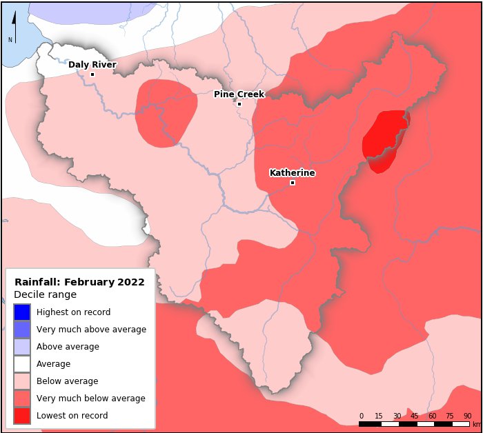 Rainfall deciles: February 2022