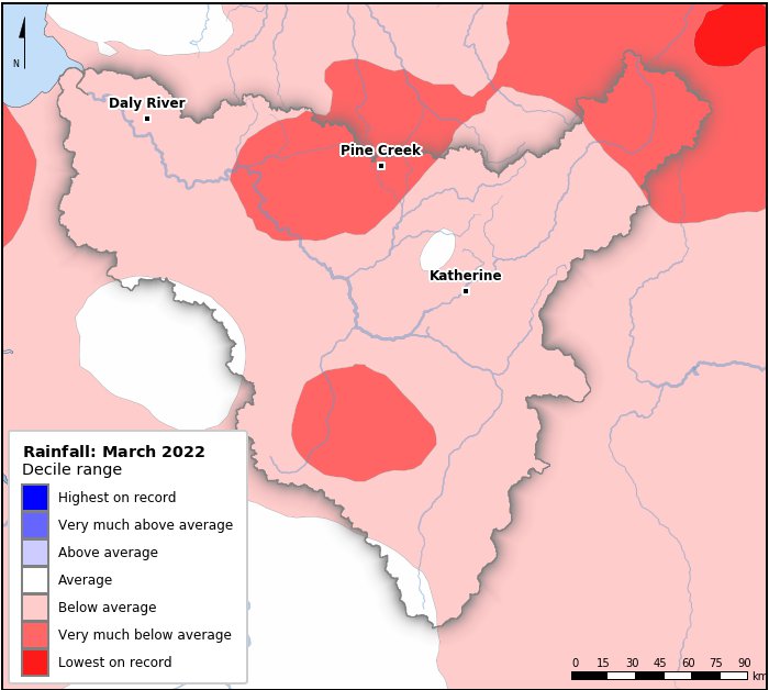 Rainfall deciles: March 2022