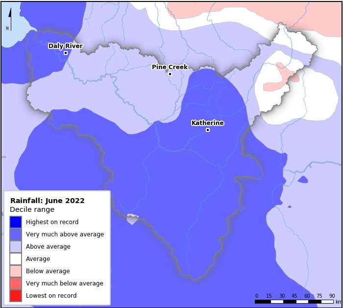 Rainfall deciles: June 2022
