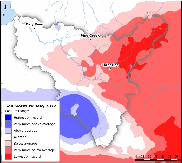 Soil moisture deciles: May 2022