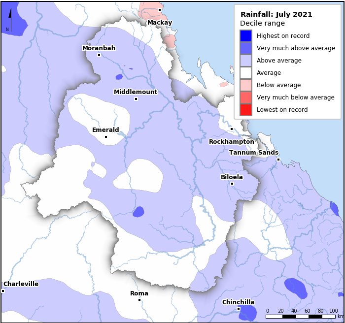 Rainfall deciles: July 2021