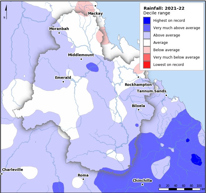 Rainfall deciles: July 2021–June 2022