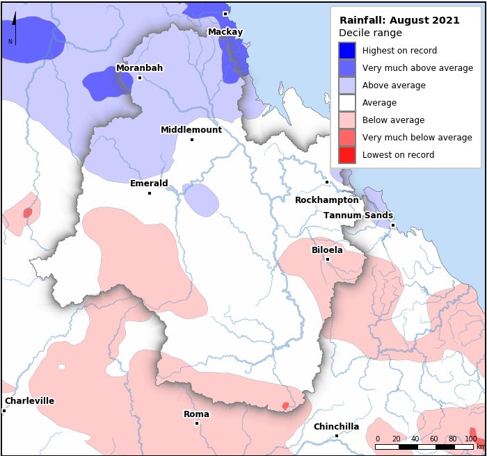 Rainfall deciles: August 2021