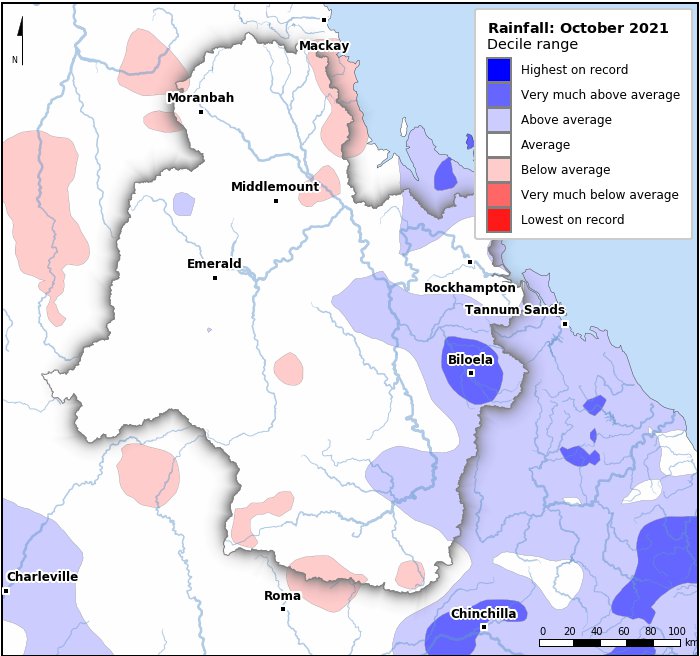 Rainfall deciles: October 2021