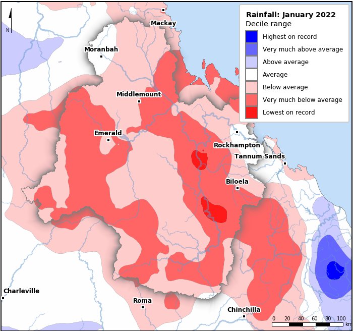 Rainfall deciles: January 2022