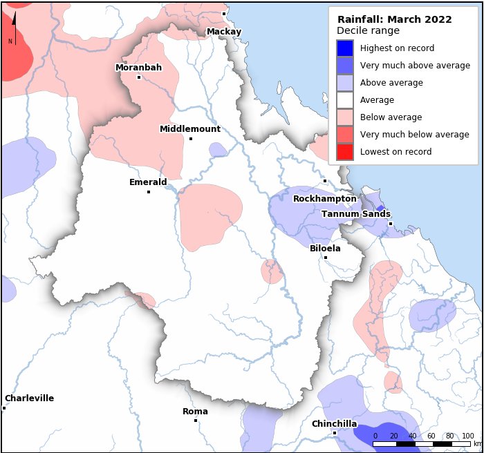 Rainfall deciles: March 2022