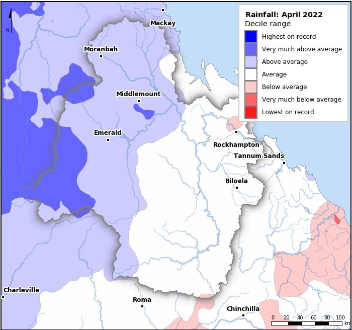 Rainfall deciles: April 2022