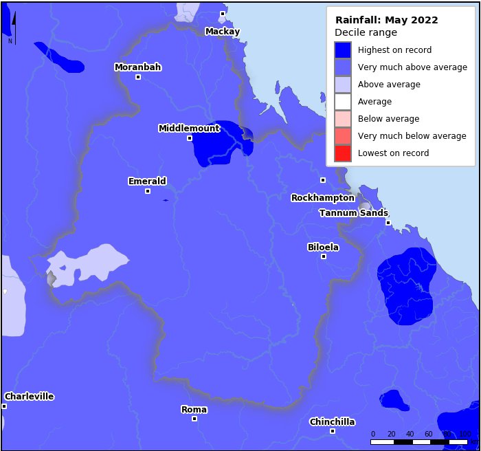Rainfall deciles: May 2022