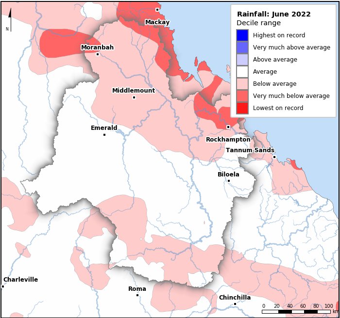 Rainfall deciles: June 2022