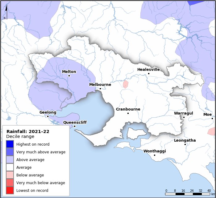 Rainfall deciles: July 2021–June 2022