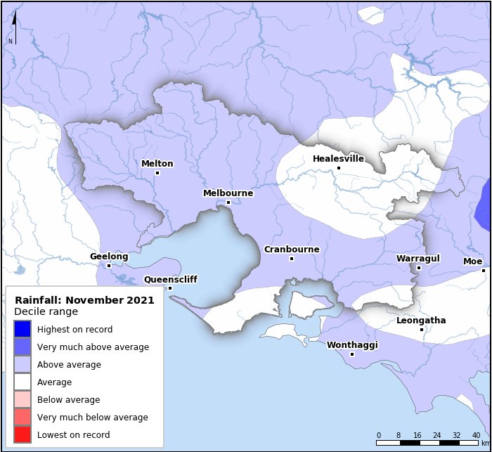 Rainfall deciles: November 2021