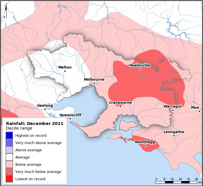 Rainfall deciles: December 2021