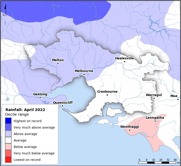 Rainfall deciles: April 2022