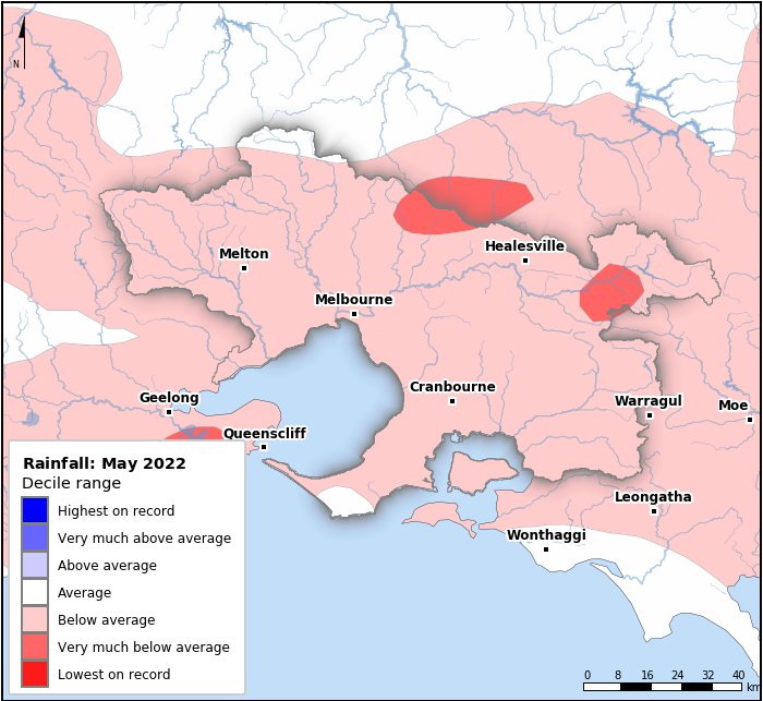 Rainfall deciles: May 2022