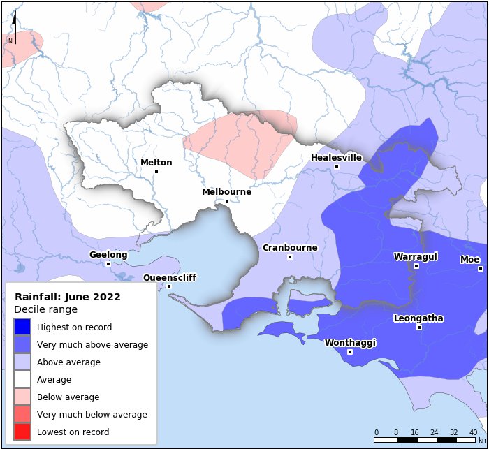 Rainfall deciles: June 2022