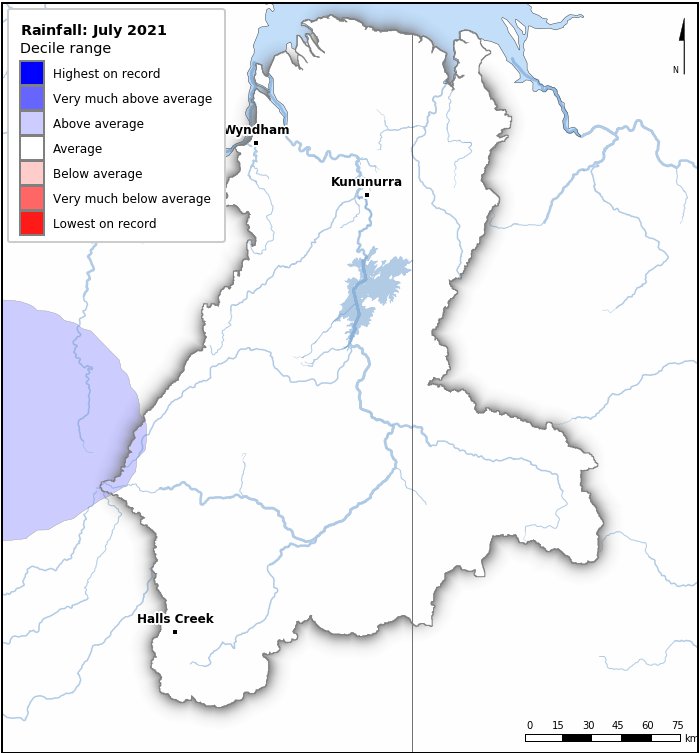 Rainfall deciles: July 2021