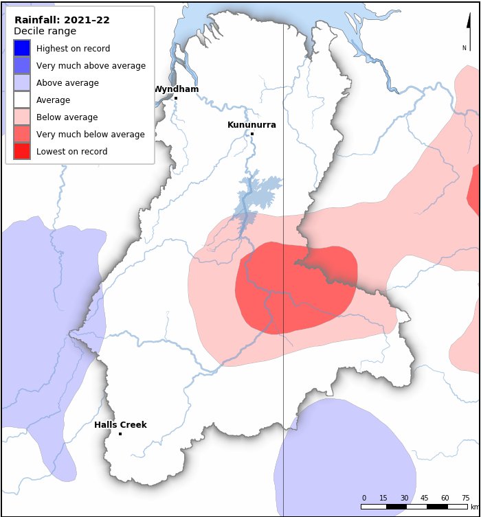 Rainfall deciles: July 2021–June 2022