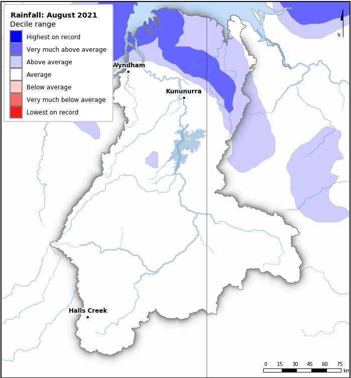 Rainfall deciles: August 2021