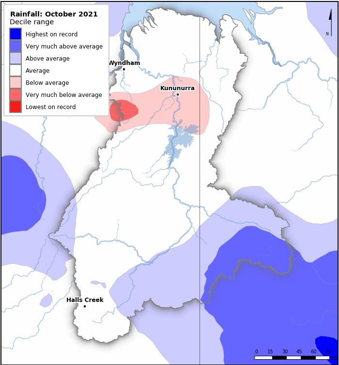 Rainfall deciles: October 2021