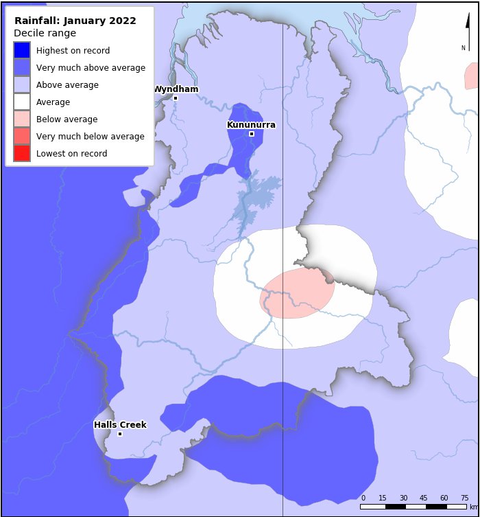Rainfall deciles: January 2022