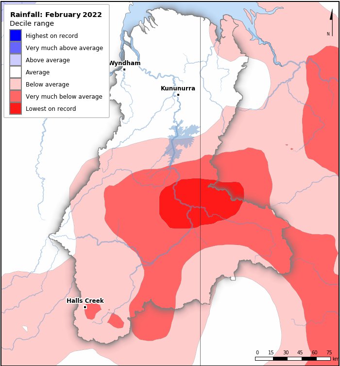 Rainfall deciles: February 2022