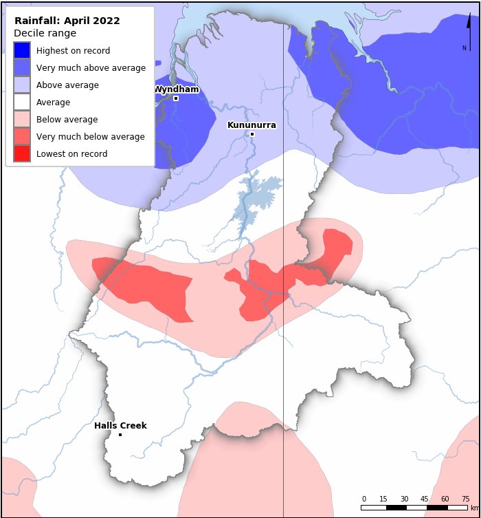Rainfall deciles: April 2022