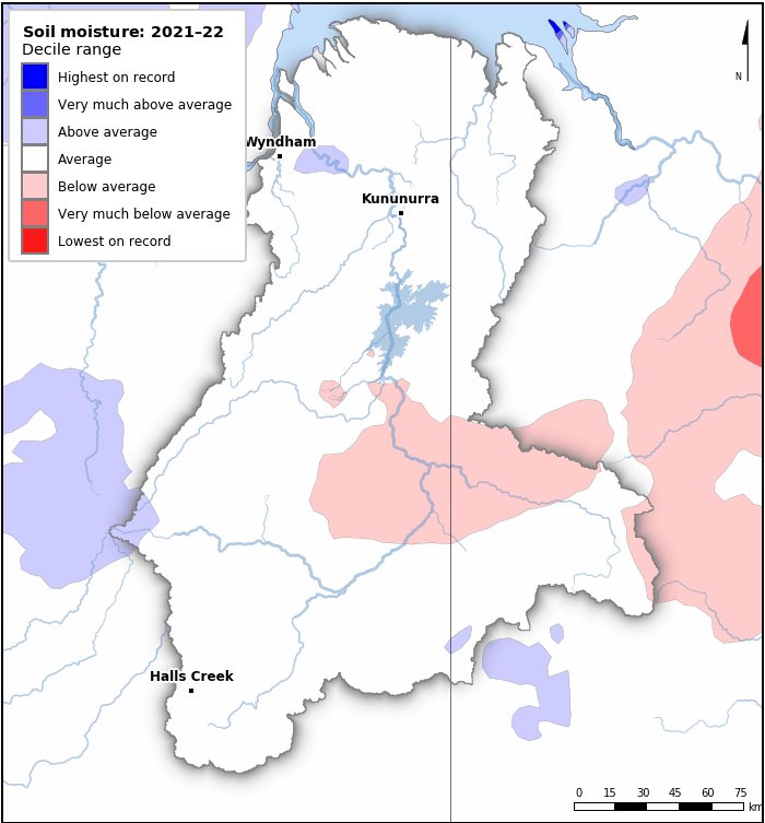 Soil moisture deciles: July 2021–June 2022