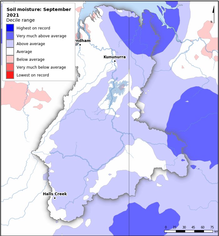 Soil moisture deciles: September 2021