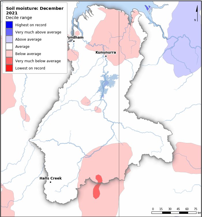 Soil moisture deciles: December 2021