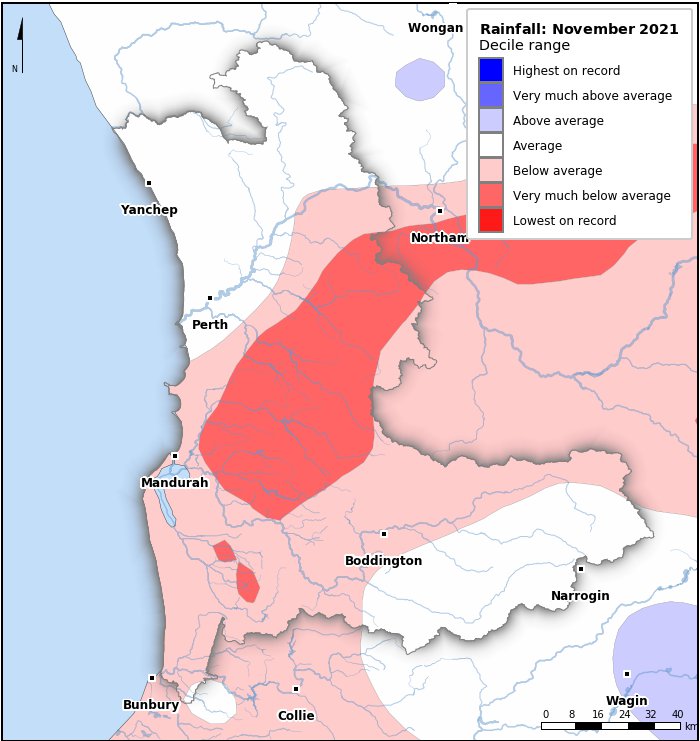 Rainfall deciles: November 2021