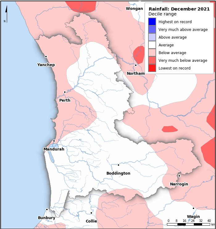 Rainfall deciles: December 2021