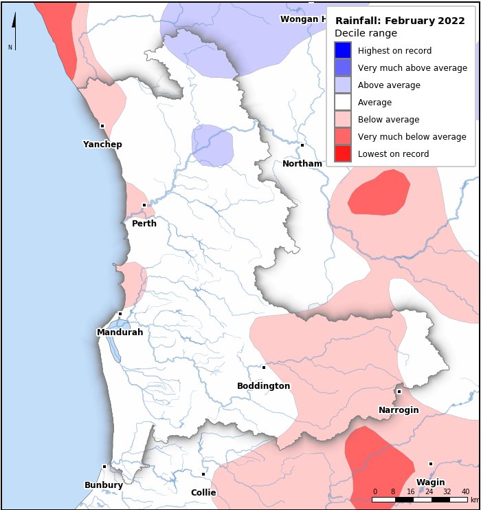 Rainfall deciles: February 2022