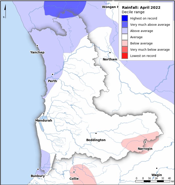 Rainfall deciles: April 2022
