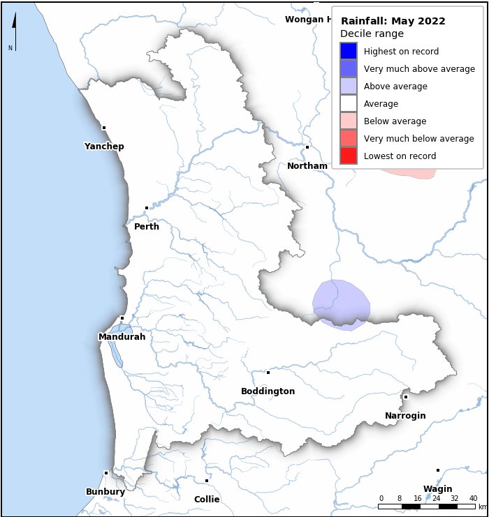 Rainfall deciles: May 2022