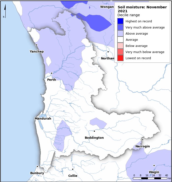 Soil moisture deciles: November 2021