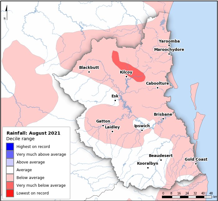 Rainfall deciles: August 2021