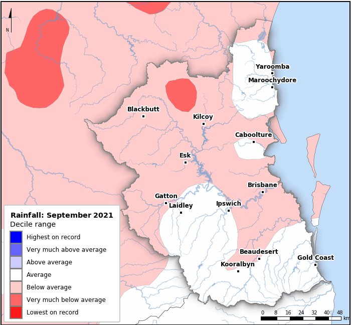 Rainfall deciles: September 2021