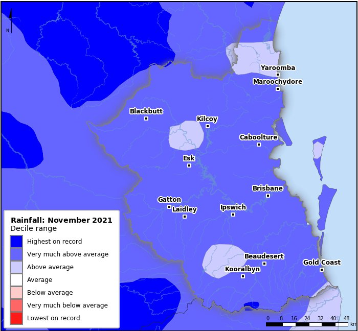 Rainfall deciles: November 2021