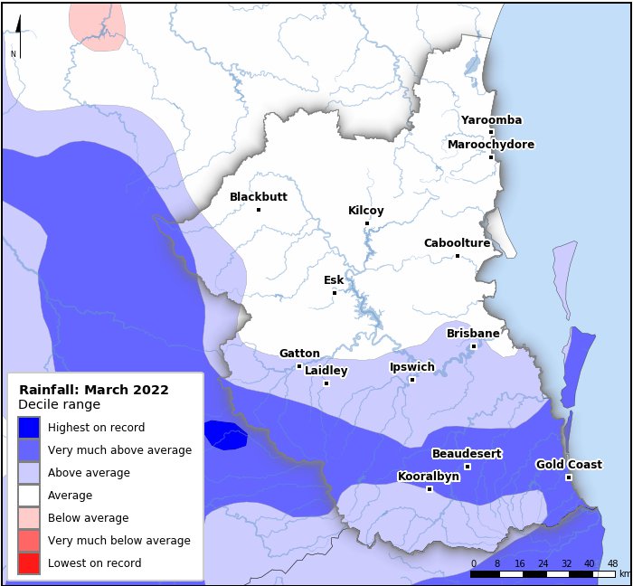 Rainfall deciles: March 2022