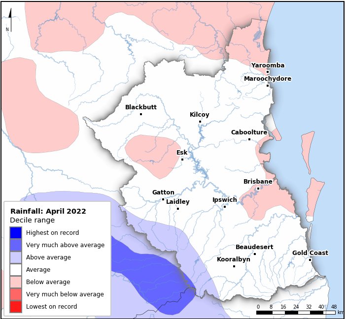 Rainfall deciles: April 2022