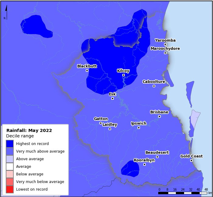 Rainfall deciles: May 2022