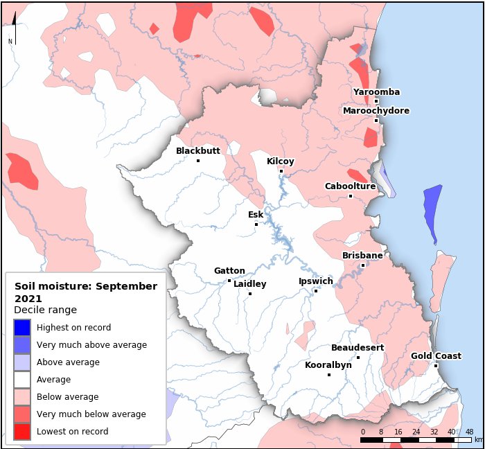Soil moisture deciles: September 2021