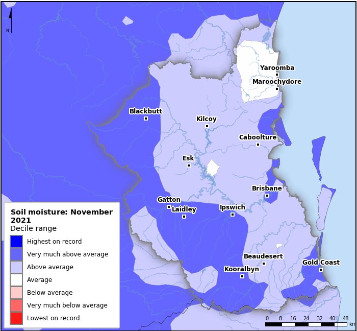 Soil moisture deciles: November 2021