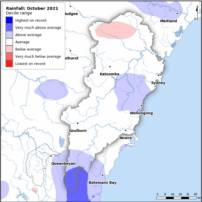 Rainfall deciles: October 2021