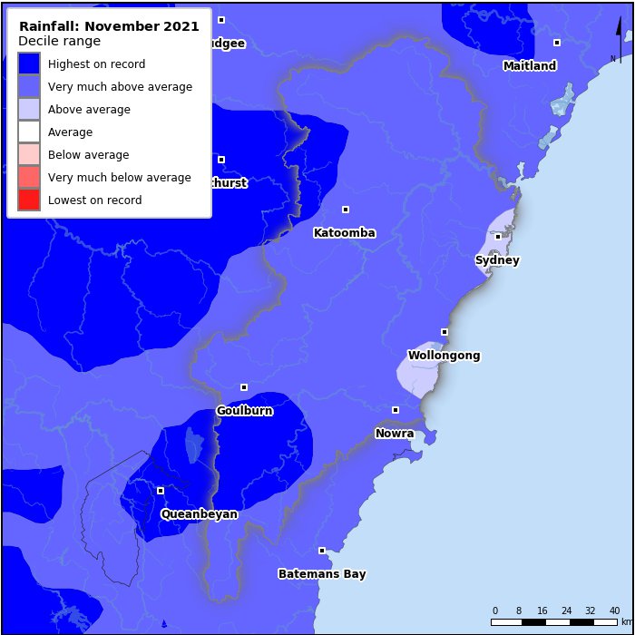 Rainfall deciles: November 2021