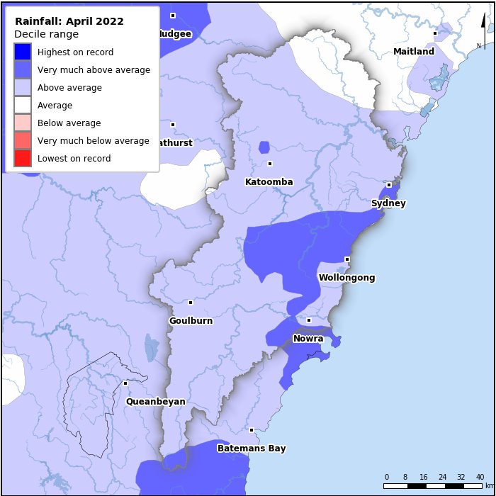 Rainfall deciles: April 2022