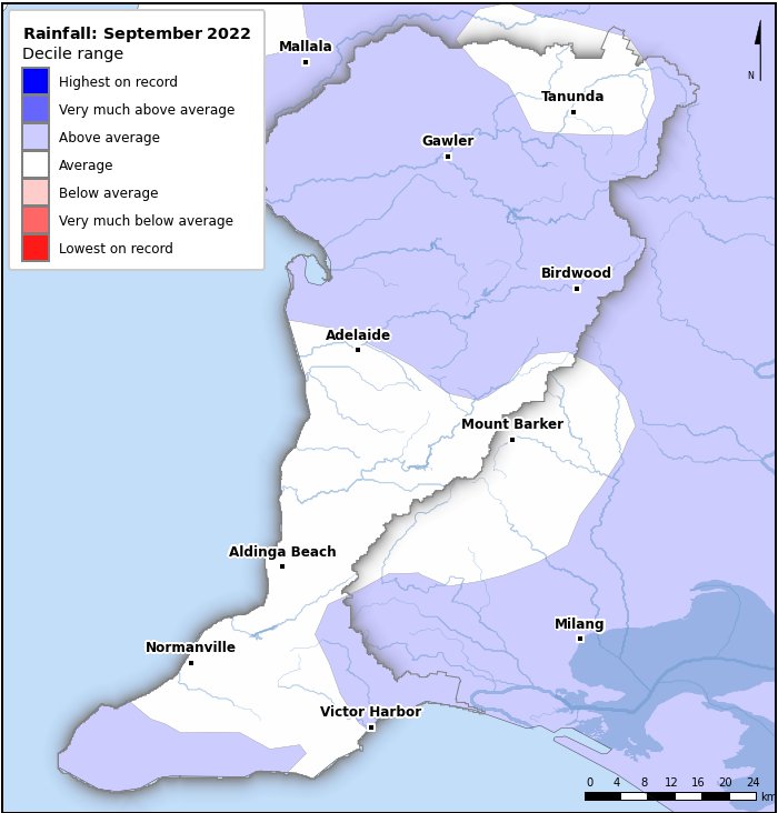 Rainfall deciles: September 2022