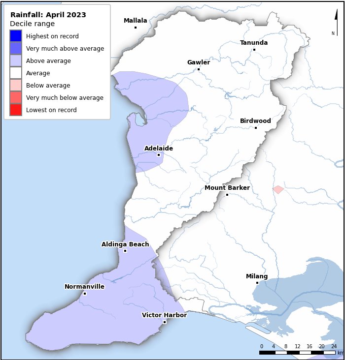 Rainfall deciles: April 2023